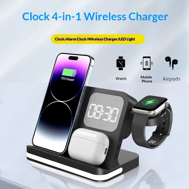 Clock Alarm and 4-in-1 Wireless Charger