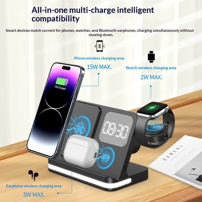 Clock Alarm and 4-in-1 Wireless Charger