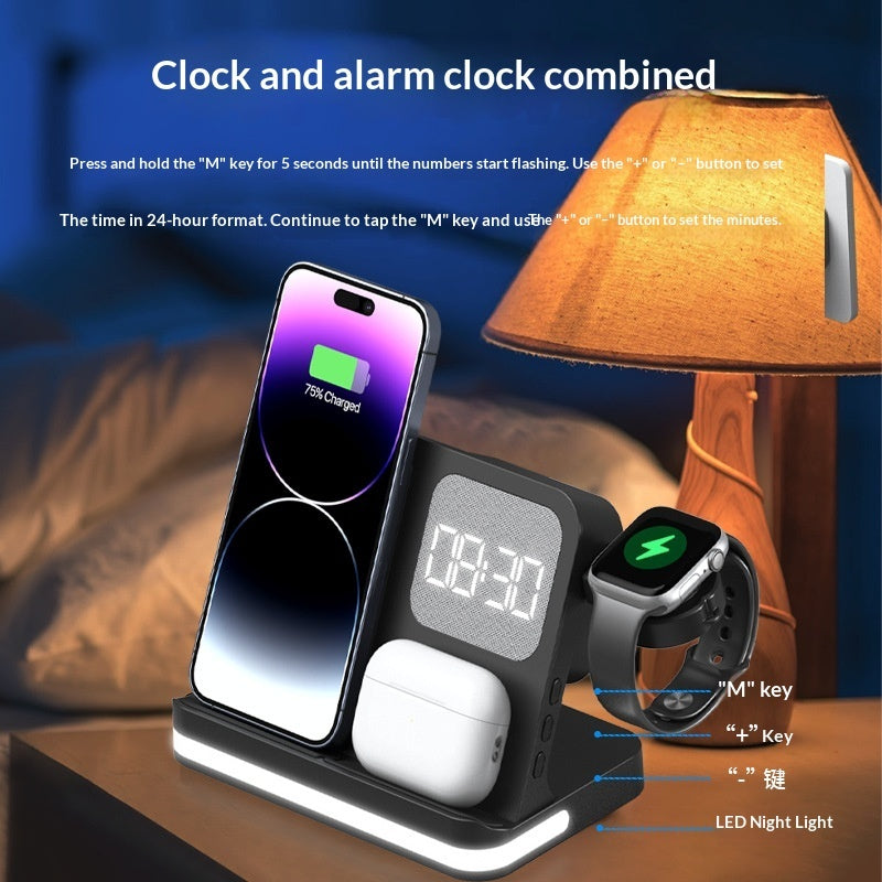 Clock Alarm and 4-in-1 Wireless Charger